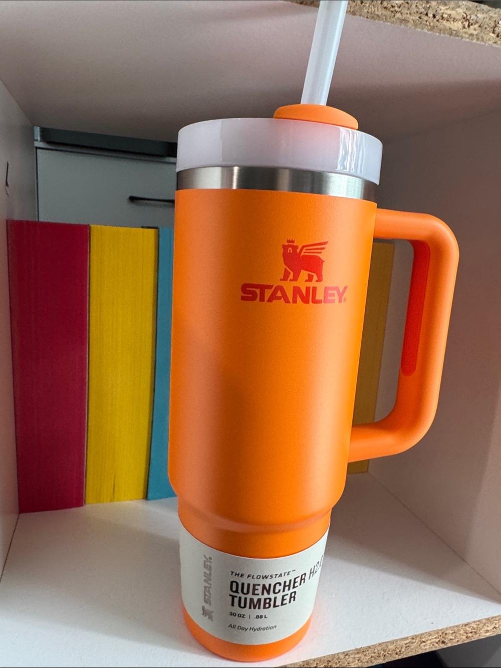 Stanley Orange Insulated Quencher Tumbler with Handle